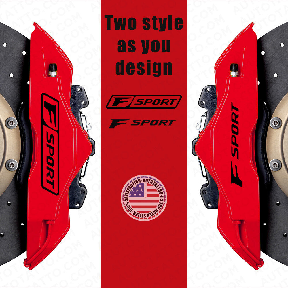 Lexus F Sport Car Wheels Brake Caliper Sticker 3D Decal Logo Decoration Black