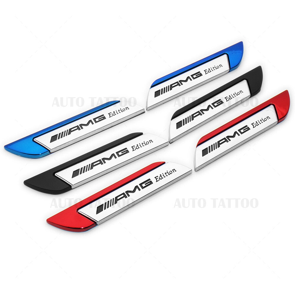 Universal Fender Marker Car AMG Edition Black Logo Badge Emblem Sport Nameplate