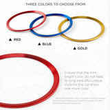 Audi Aluminum Steering Wheel Ring Logo Badge Sticker Emblem Decoration - Red