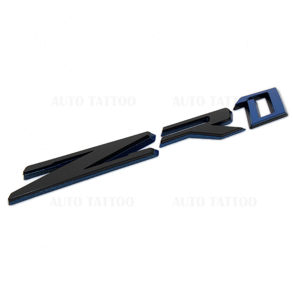 For Chevy Corvette ZR1 Hood Rear Bumper Nameplate Logo Sport Emblem Black Blue