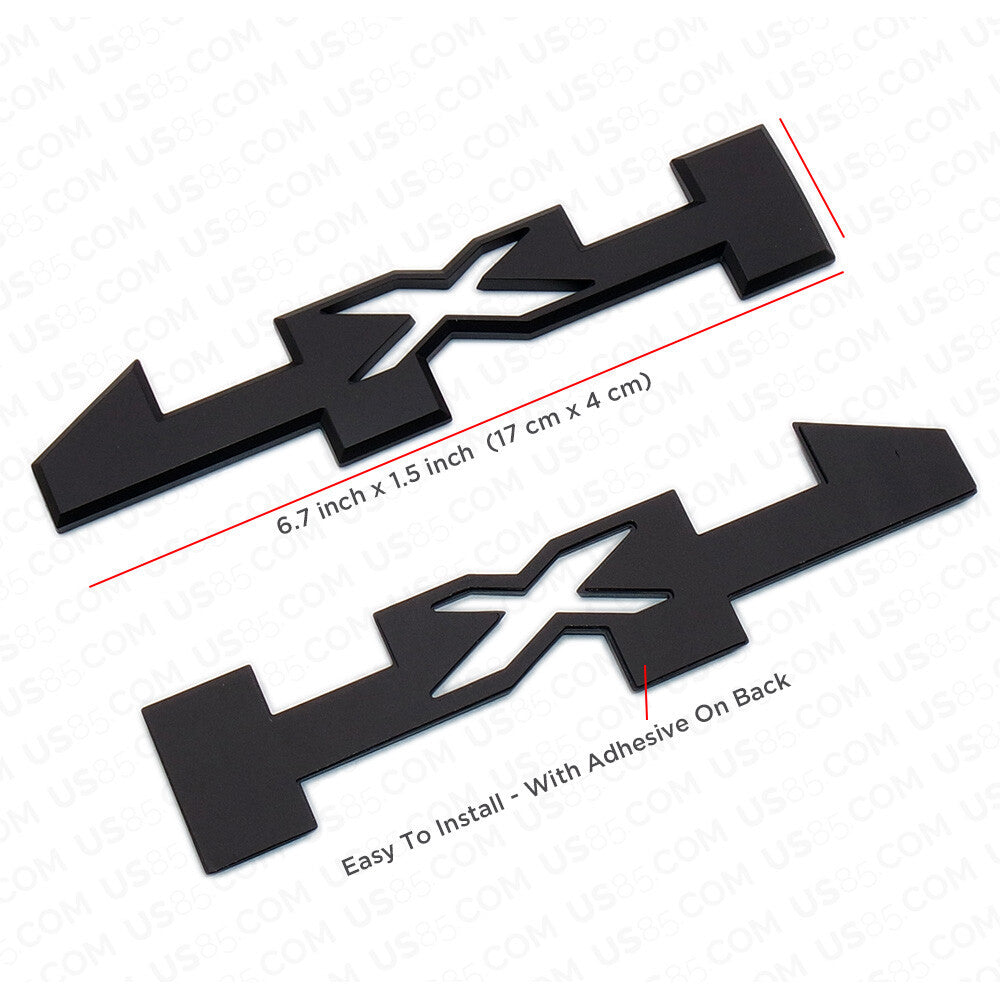 2pcs 4x4 For GMC Canyon Sierra Side Fender Pickup Badge Emblem Nameplate - Black