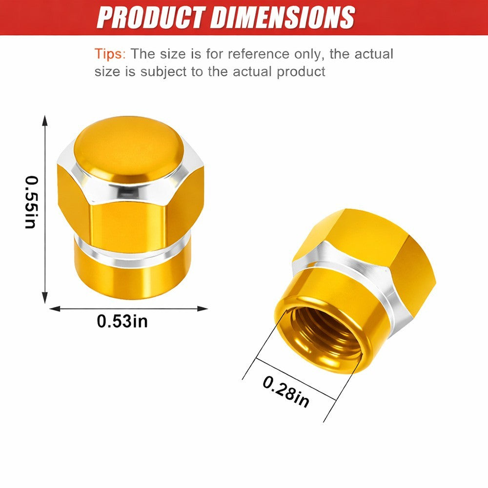 4pcs Universal Car Tire Wheel Valve Stem Caps Hex Design Dust Cover Accessories