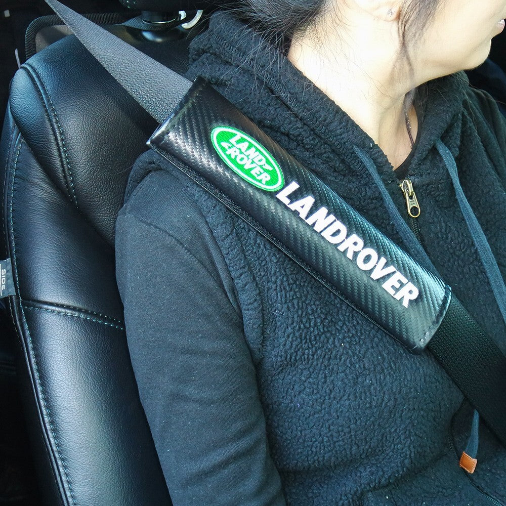 Land Rover Carbon Car Seat Belt Cover Safety Shoulder Strap Cushion Pad Harness