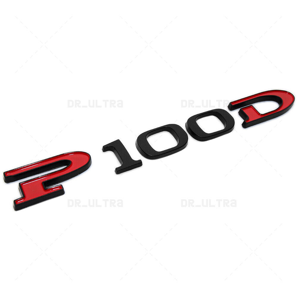 Tesla Rear Liftgate Lid Model P100D Nameplate Logo Badge Emblem Sport Black Red