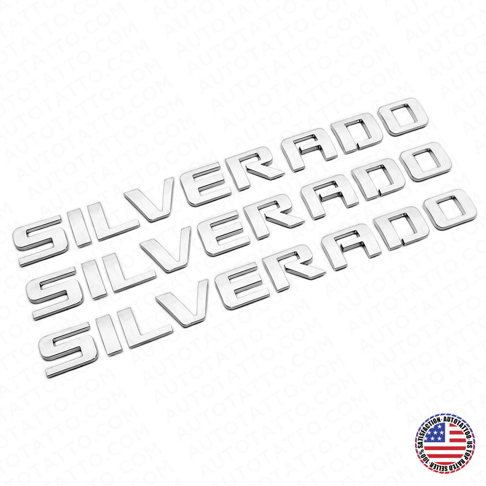 3x Chevy Silverado Fender Tailgate Logo Nameplates Letter 3D Decal Emblem Z71
