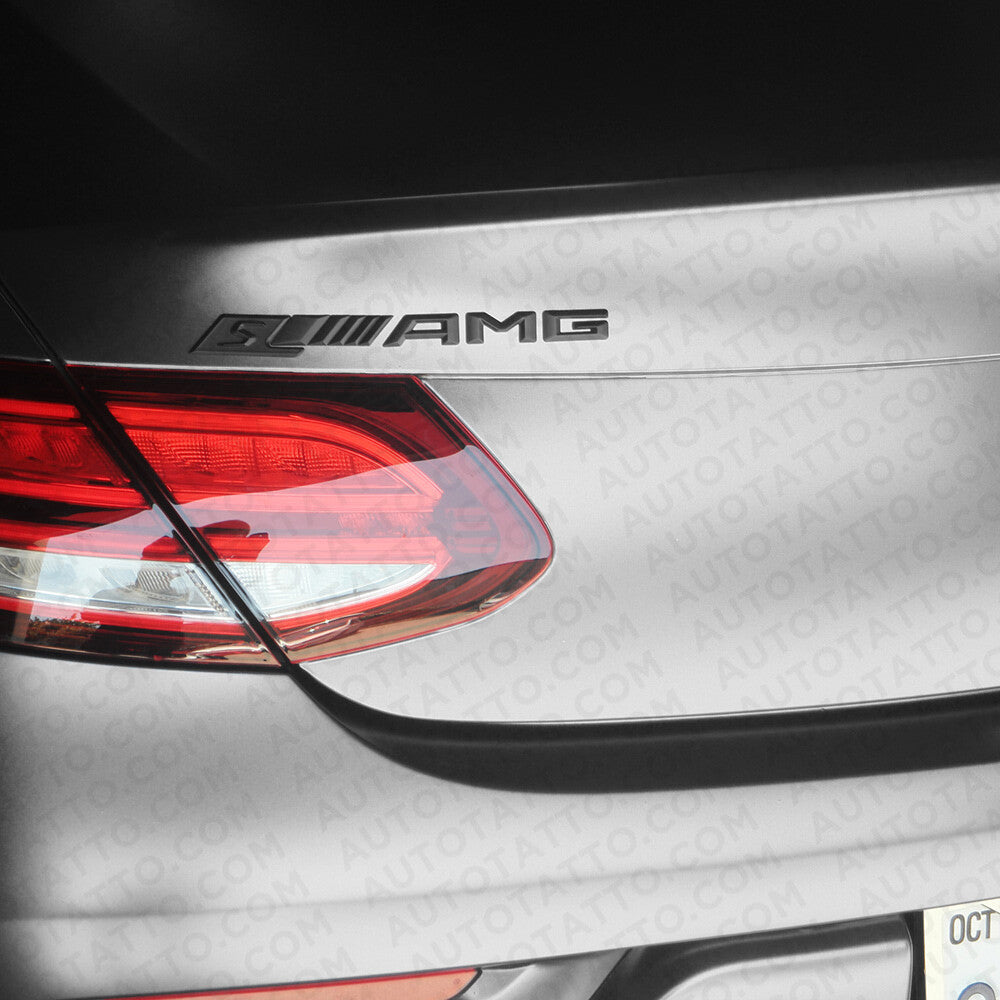 Mercedes S Trunk Emblem Logo 3D Sticker Badge Decoration AMG Edition Sport Black