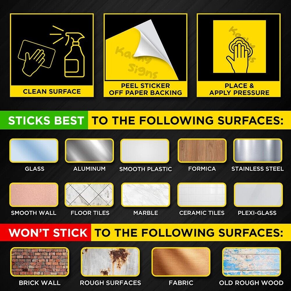 4pack Home 24 Hour Video Surveillance Security Camera Sticker Warning Decal Sign