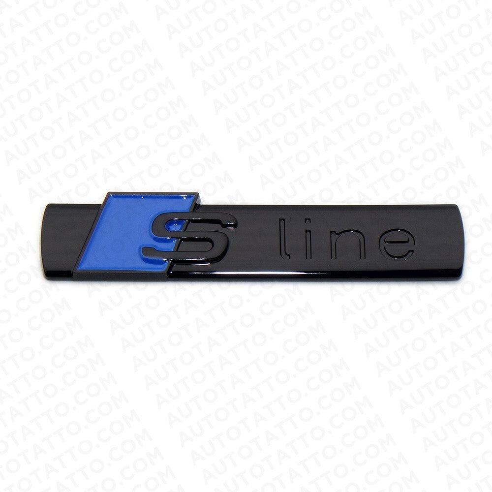 2pcs Sline S LINE Side Fender Marker Emblem Decal Badge Decorate Sport Blue