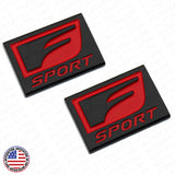 3x Set F-Sport Black Red Logo ABS Badge Side Fender Trunk Lid Nameplate Emblem