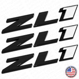 3pcs Camaro Hood & Rear Bumper ZL1 Nameplate Sport Emblem Decorate Black White