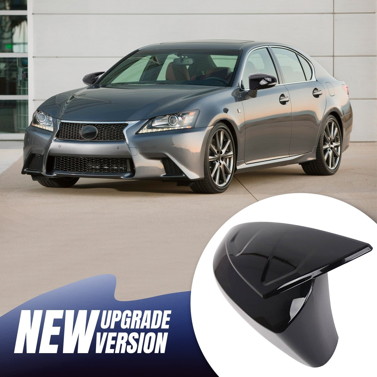 Gloss Black M Horn Side Mirror Cover Caps For Lexus IS200t IS300 IS350 2013-2020
