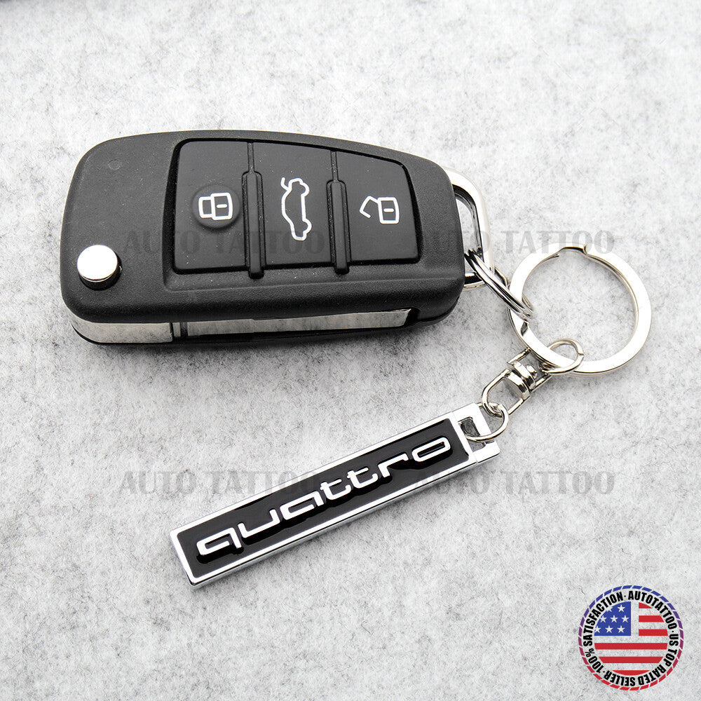 Audi Ring Quattro Nameplate Fashion 3D Car Sport Key Fob Keychain Gift Decorate