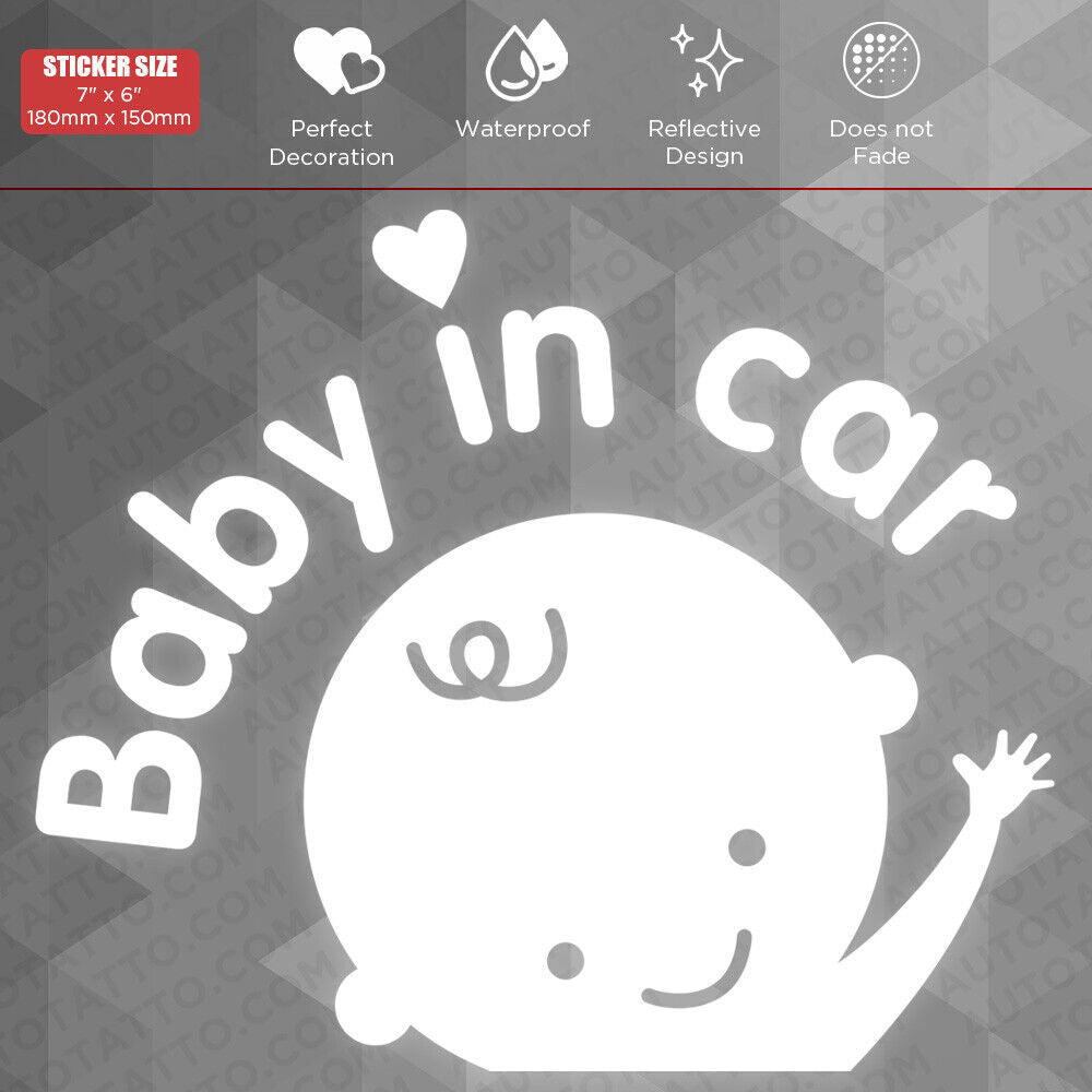 Baby On Board Sticker Decal Kid Baby In Car Rear Truck Liftgate Windows Decorate