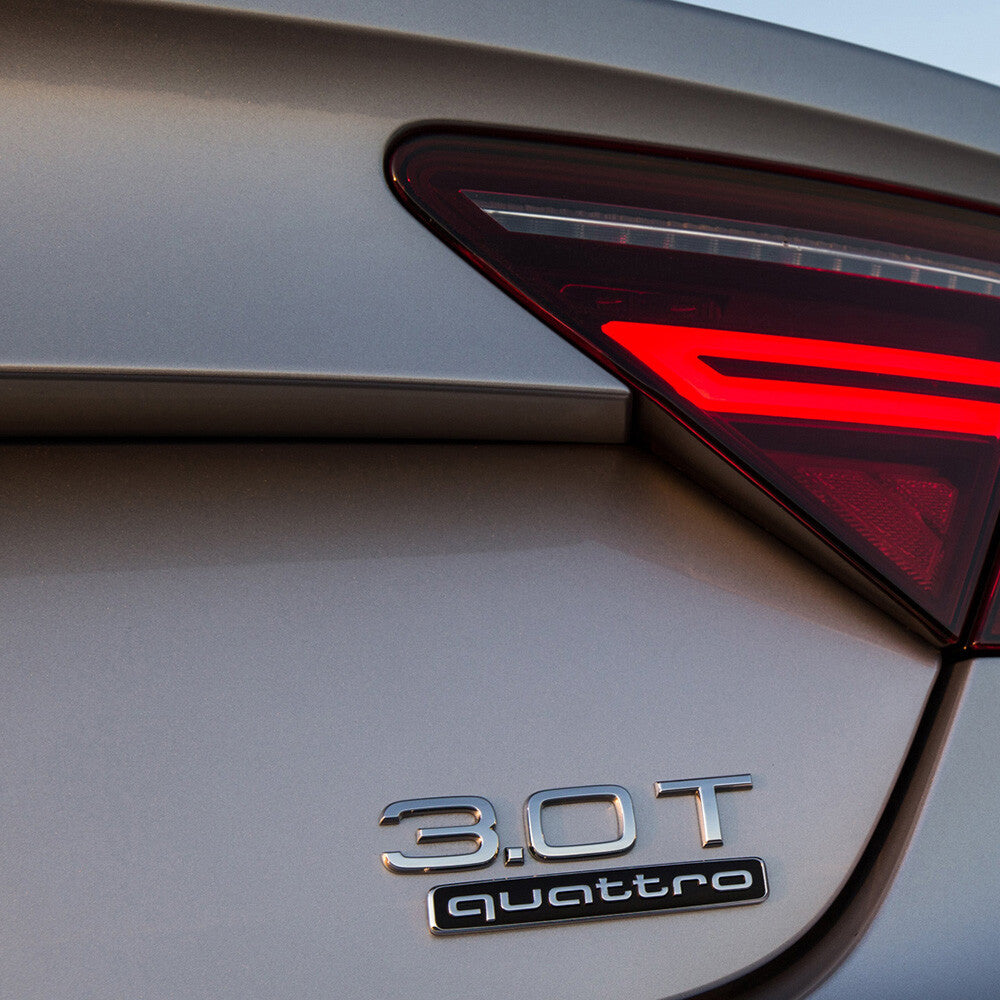 Audi Car Rear Trunk Deck Lid 3.0T Turbo Nameplate Emblem Logo Badge OEM Chrome