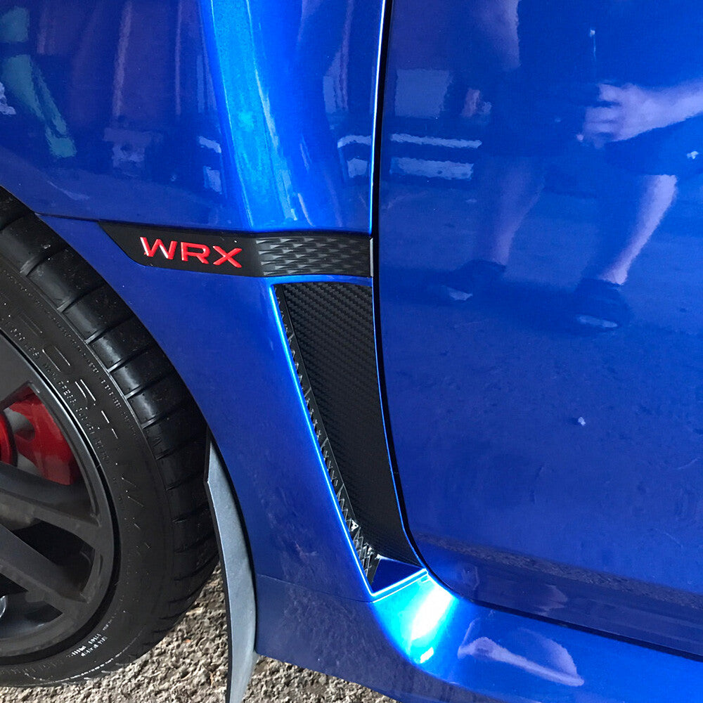 Red - Right / Left Fender GARNISH Badges Emblem Subie JDM Logo 15-21 W-R-X