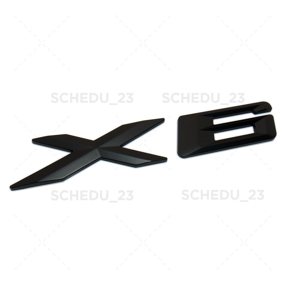 08-14 Matte Black X6 Letter Logo Emblem Badge Liftgate Rear Trunk ABS ///M Sport