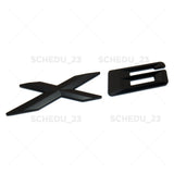 08-14 Matte Black X6 Letter Logo Emblem Badge Liftgate Rear Trunk ABS ///M Sport