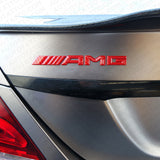 Red Carbon Fiber Style AMG Sport Car Emblem 3D Trunk Lid Logo Badge Decoration