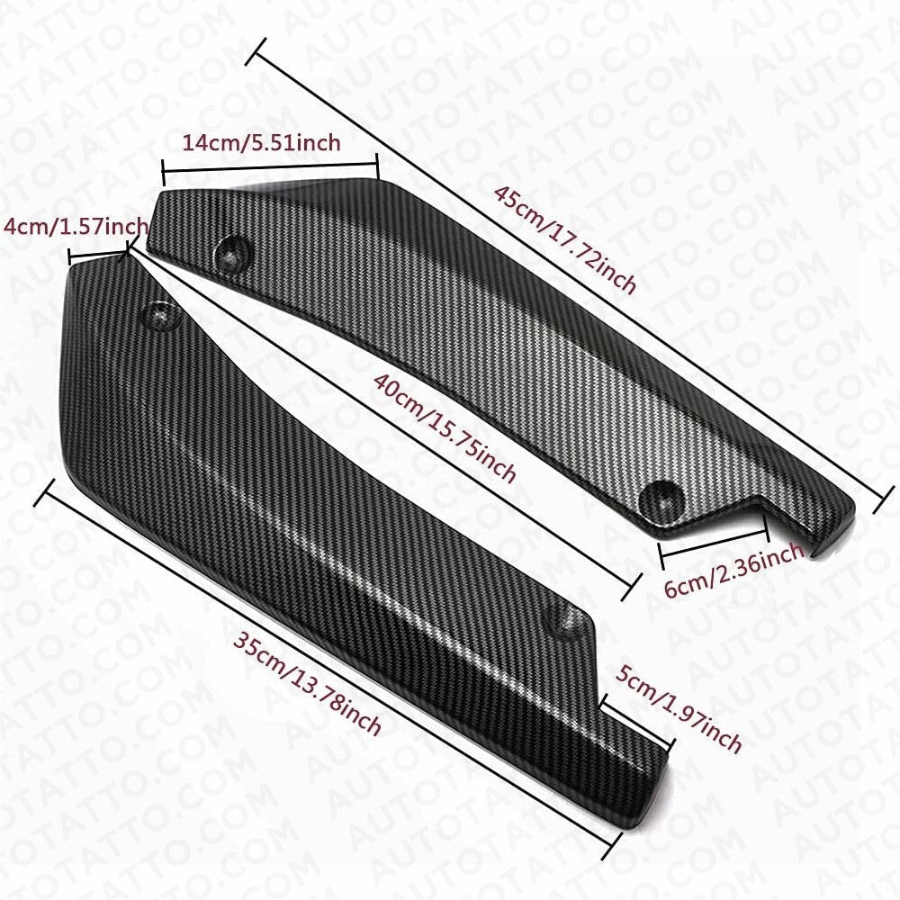 For Audi Car Carbon Fiber Rear Bumper Lip Diffuser Splitter Canard Protector