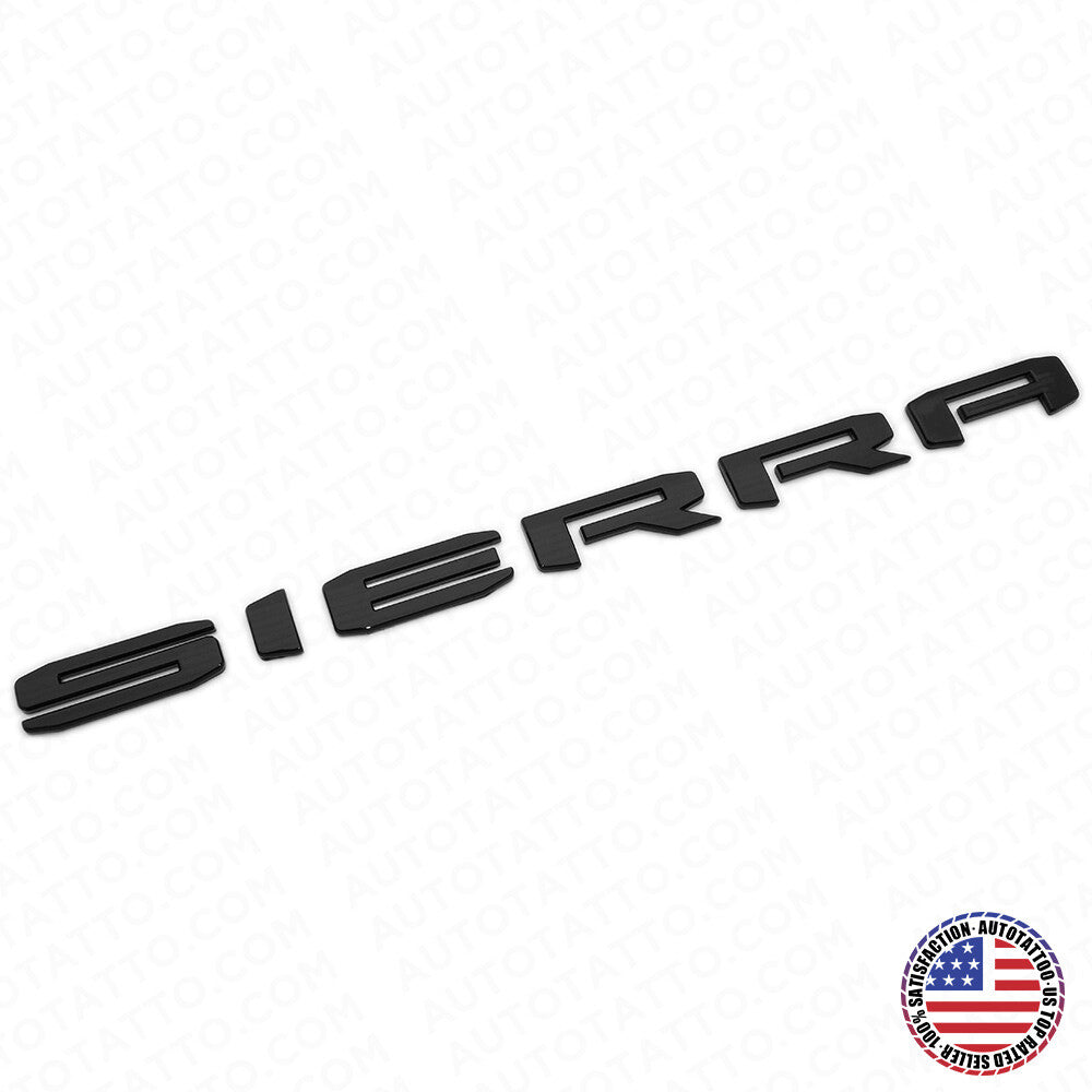 19-21 GMC Sierra Door Tailgate Logo Emblem Pickup Badge Nameplate Gloss Black