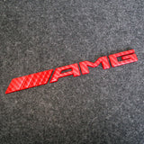 17+ Red Carbon Fiber Style AMG Sport Car Emblem 3D Trunk Lid Logo Badge Decorate