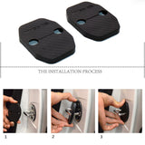 2X Carbon Fiber Texture Door Striker Cover Lock Buckle Cap For Mercedes-Benz AMG