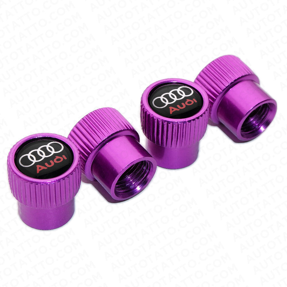For Audi Logo Sport Roundel Car SUV Wheels Tire Air Valve Caps Stem Dust Cover
