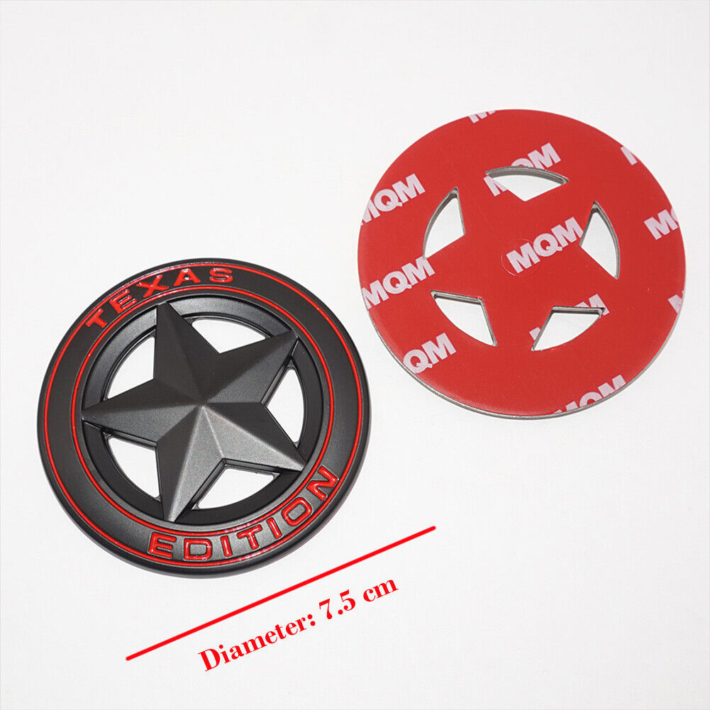 Universal 3D Fashion Metal Round Texas Star Car Decal Sticker Auto Decoration