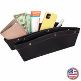 2x Car Seat Console Gap Filler Side Organizer PU Leather Catch Caddy Coin Pocket
