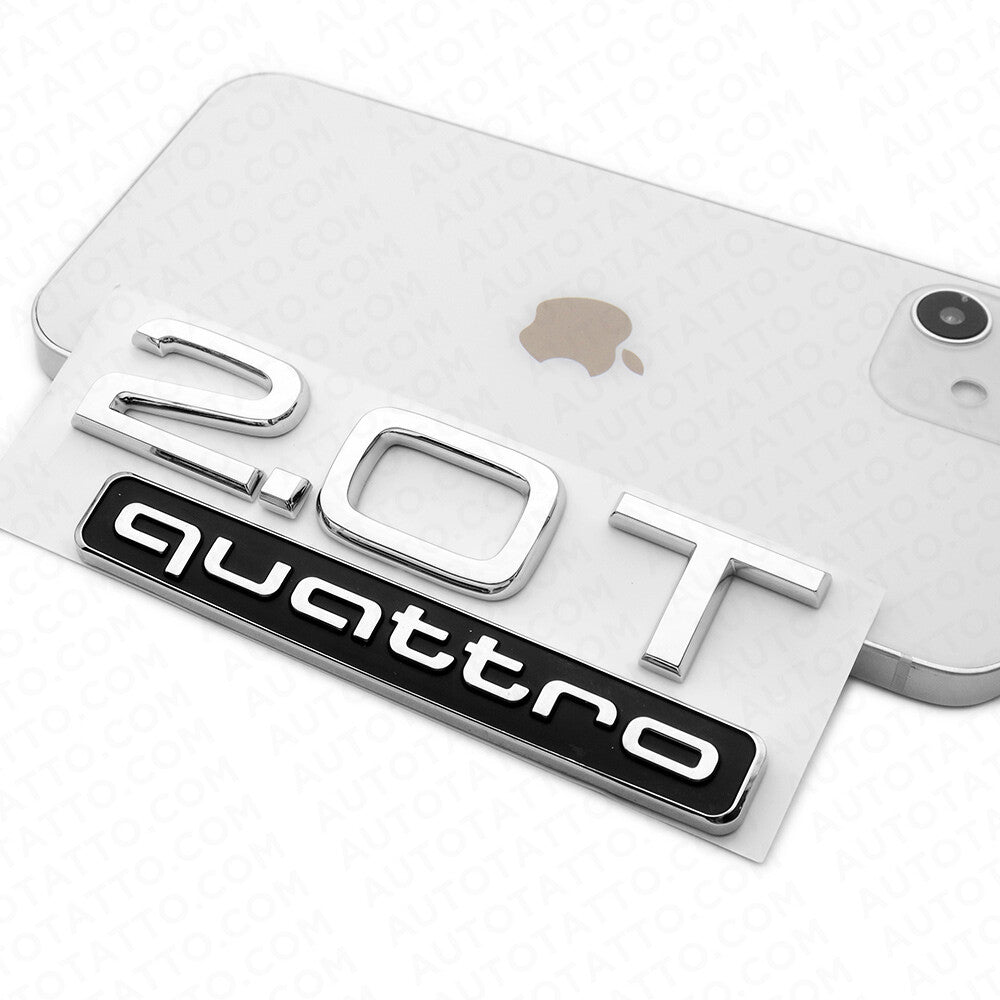 17-22 Audi Rear Trunk Deck Lid 2.0T Quattro Nameplate Emblem Logo Badge Chrome