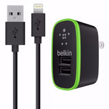 Belkin 2-port USB Car Charger + 4ft Cable for iphone 11 12 13 14 Pro XS iPod
