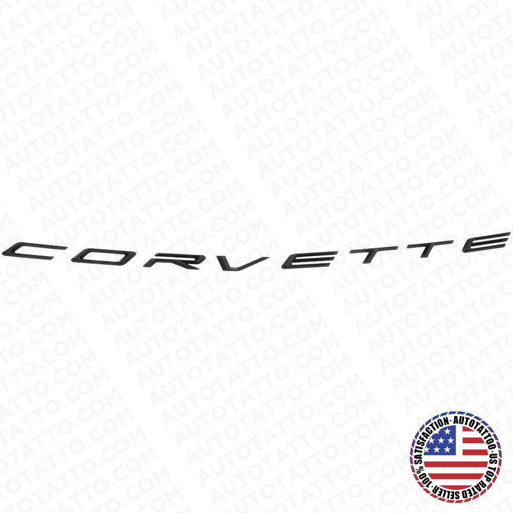 20+ Chevrolet C8 Rear Bumper Corvette Letter Badge Nameplate Emblem Gloss Black