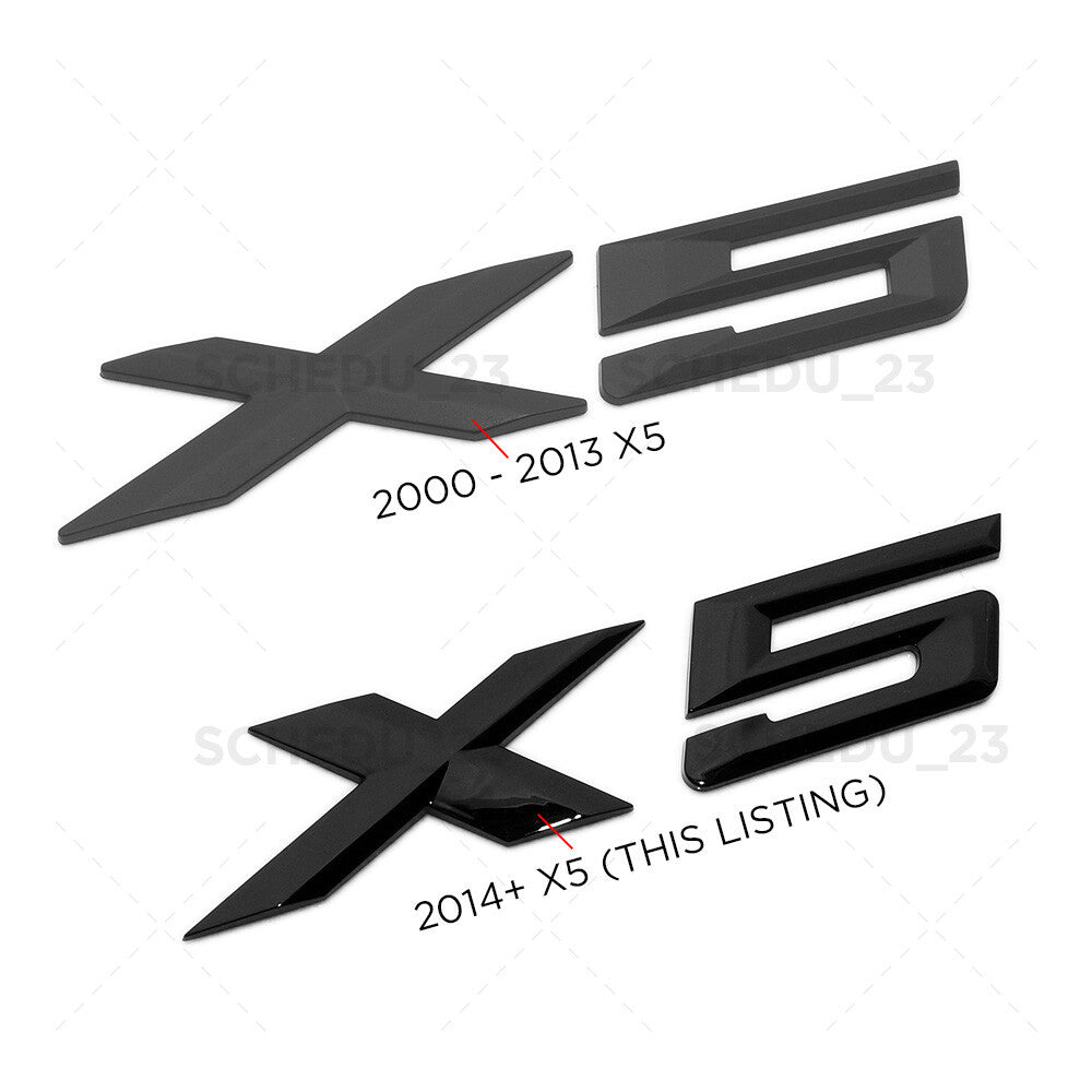 14-26 Gloss Black BMW X5 Rear Liftgate Letter Emblem Badge Trunk ABS  /M Sport