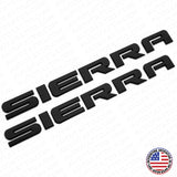 2x GMC 07-20 Sierra Front Door / Tailgate Badge Logo Emblem Nameplate - Black