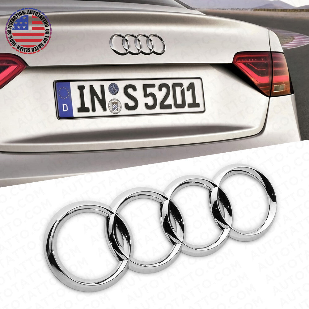 08-16 AUDI OEM Chrome Rear Trunk Lid Luggage Ring Sign Badge Logo Emblem Sport