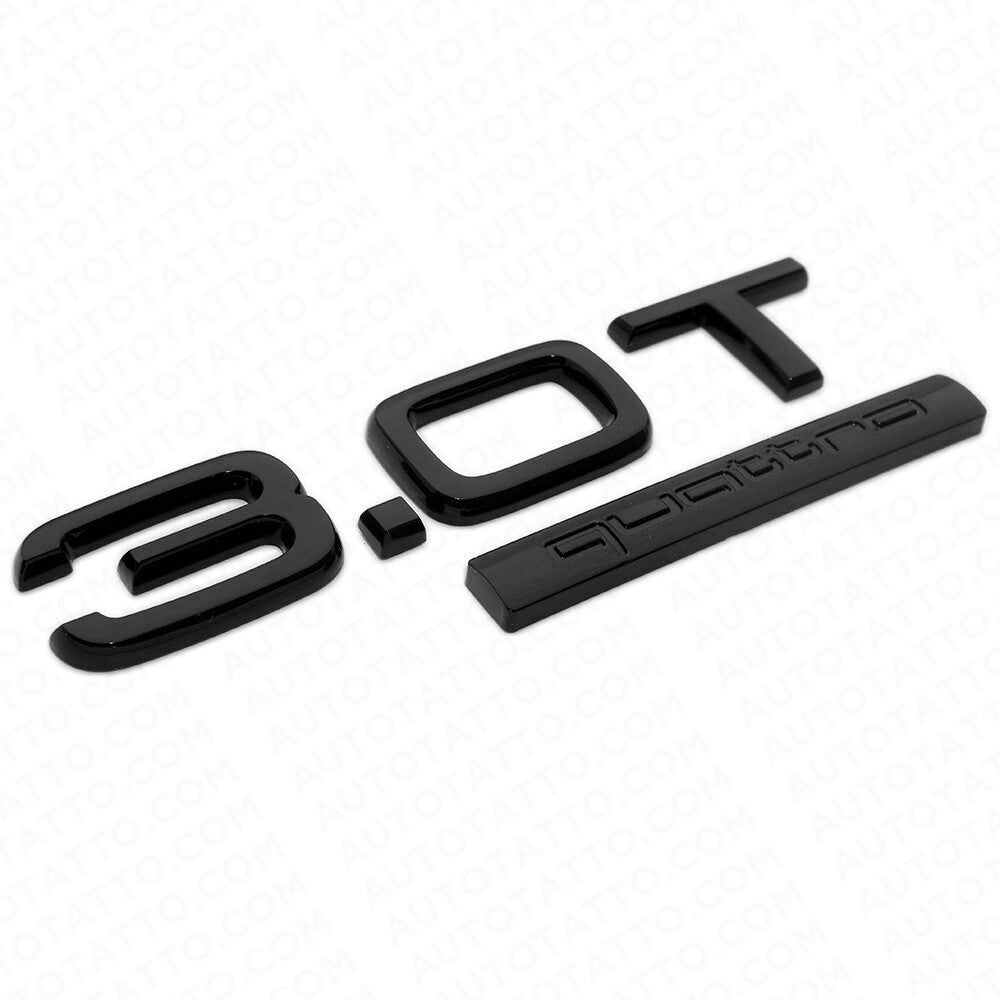 04-22 Audi Rear Back Trunk Lid 3.0T Quattro Nameplate Emblem Badge Blackout