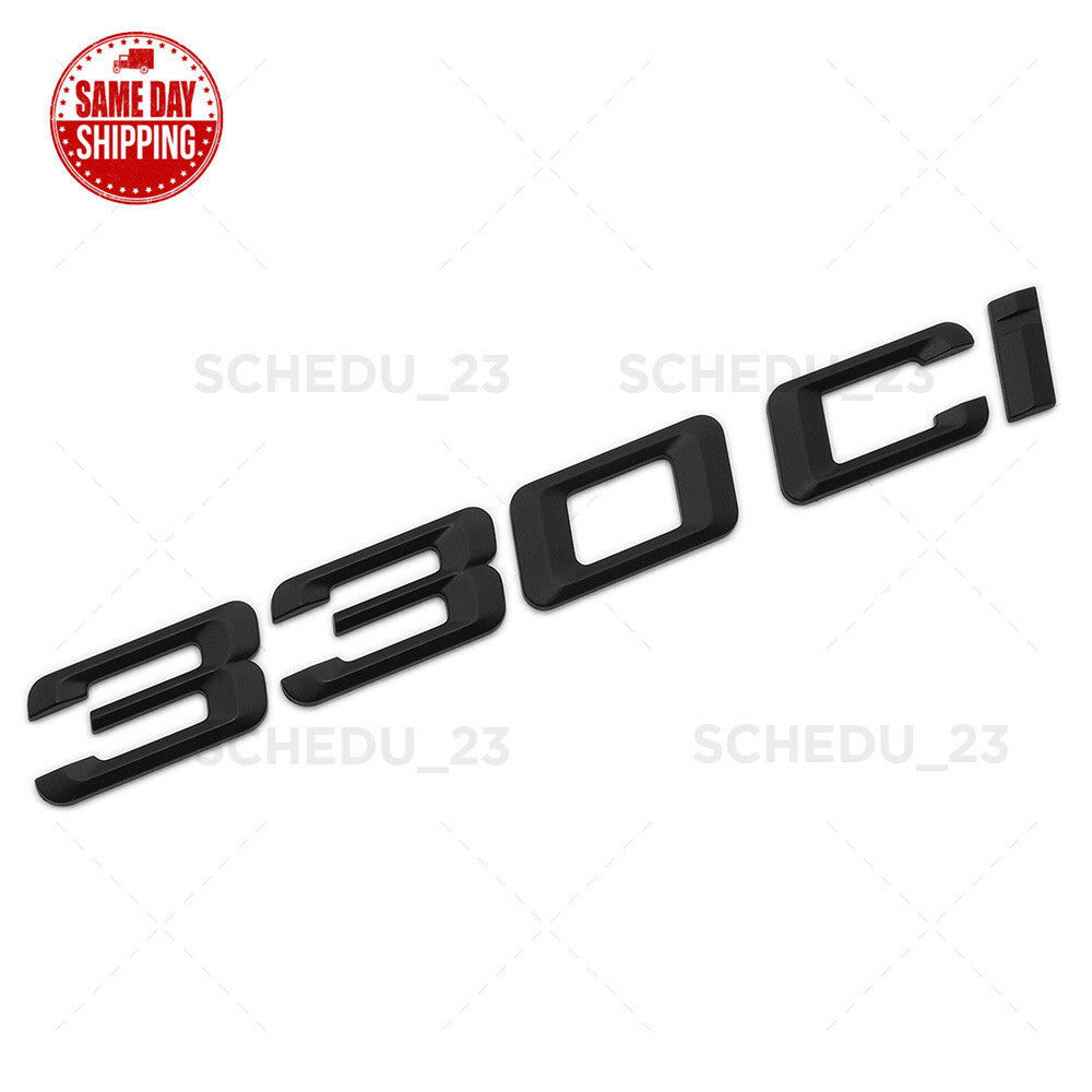 Matte Black BMW 330ci Car Trunk Lid Letter Emblem Replace Badge M Performance