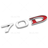 Tesla Rear Liftgate Lid Model 70D Nameplate Logo Badge Emblem Sport Chrome Red
