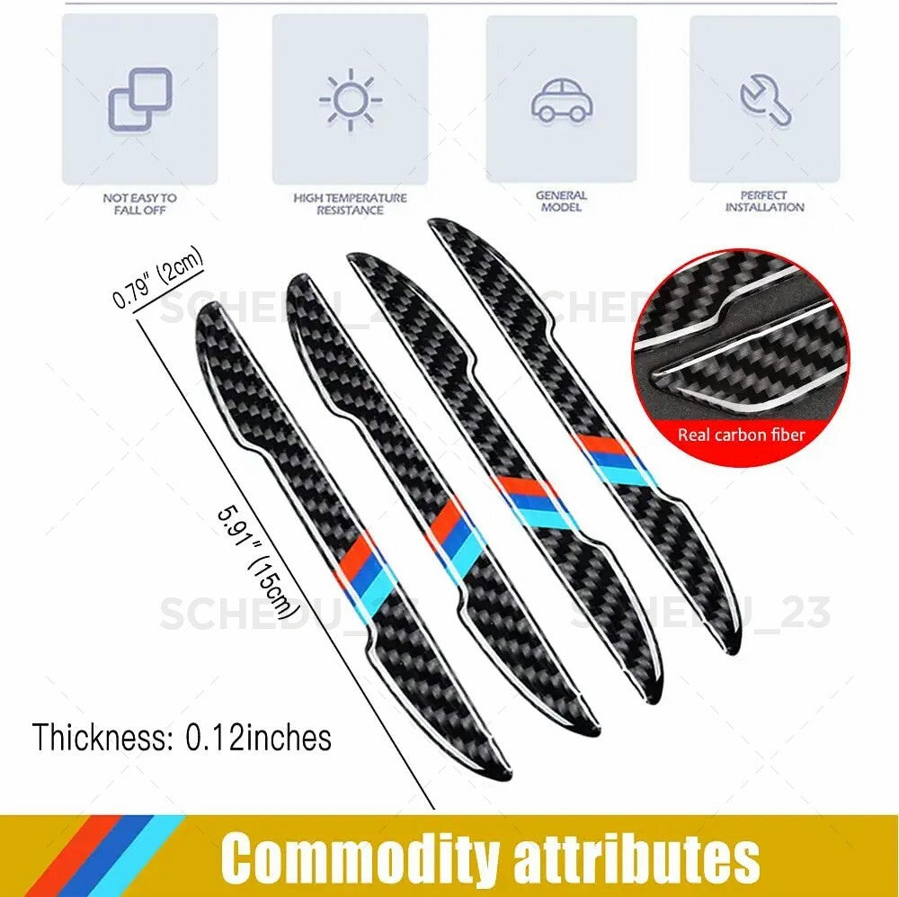 BMW M Performance 3D Carbon Car Side Door Strip Scratche Edge Guard Trim Badge