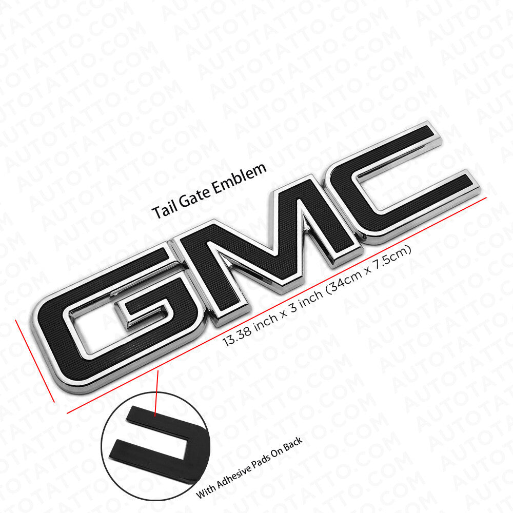 14-19 GMC Sierra Canyon Tailgate Letter Logo Emblem Adhesive Nameplate OEM Black
