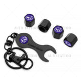4x Universal Fit Sport Car Tire Wheels Air Stem Dust Valve Cap Cover + Keychain