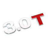 Universal 3D Fashion Metal 3.0T (Red T) Car Decal Sticker for Auto Decoration