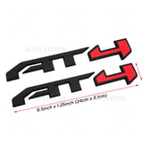 2x GMC Canyon Sierra AT4 Side Front Door Badge Emblem Nameplate OEM Black & Red
