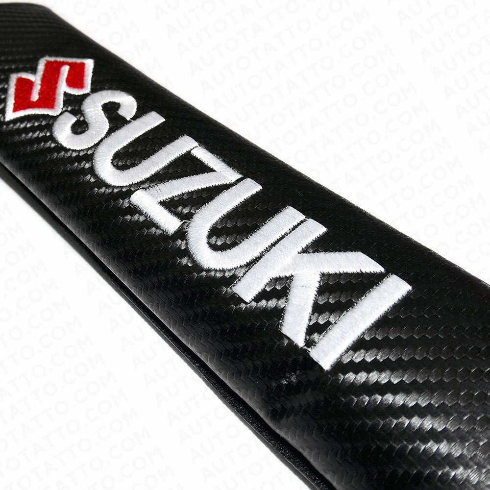 For Suzuki Carbon Car Seat Belt Cover Safety Shoulder Strap Cushion Pad Harness