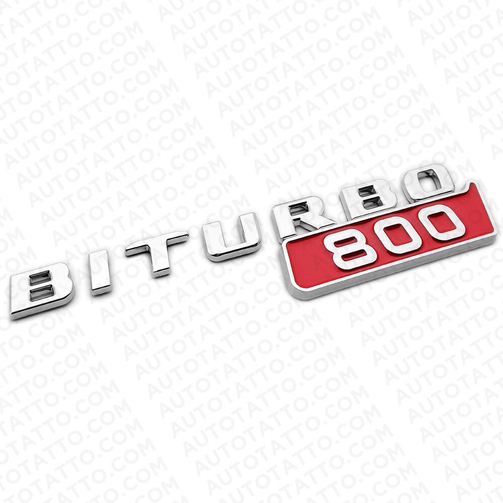 2x Mercedes BRABUS BITURBO 800 Side Fender Nameplate Badge Marker Emblem Chrome