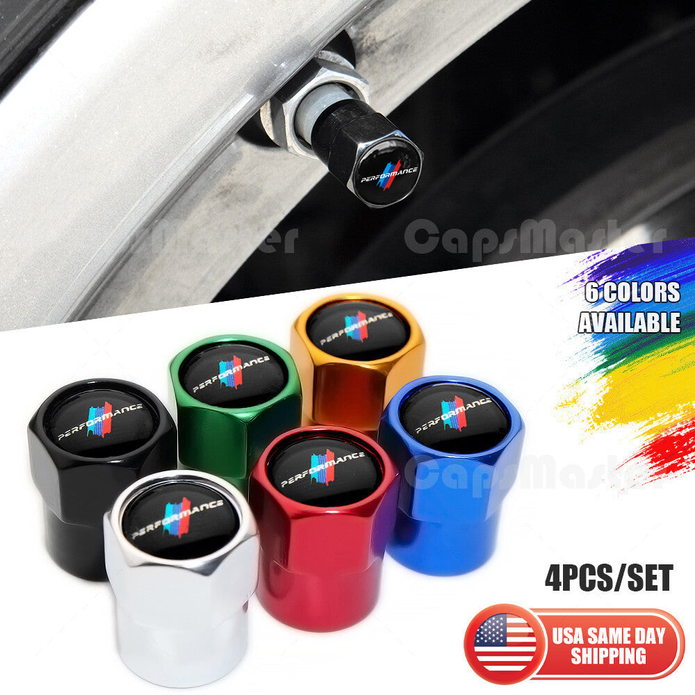 Fit Bmw M Performance Car Wheels Tire Air Hex Valve Caps Stem Dust Cover Sport