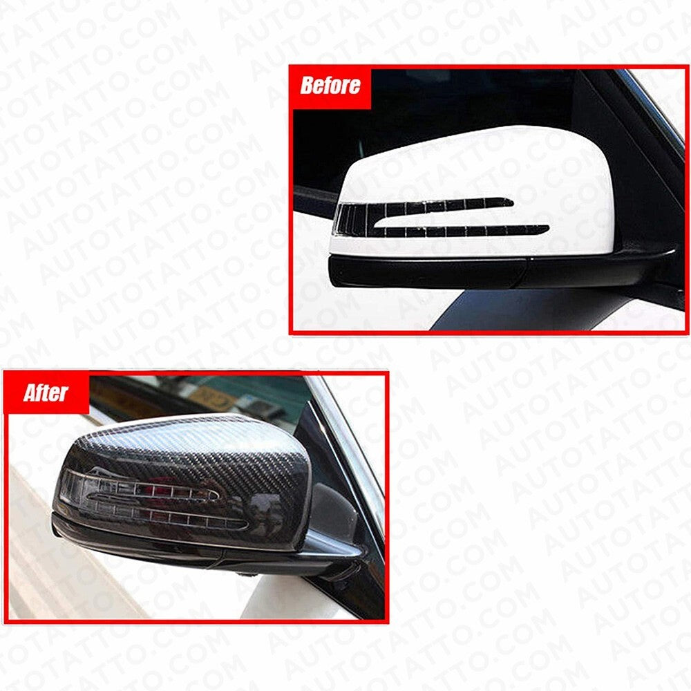 Real Carbon Fiber Side Rear Mirror Cover For Mercedes W204 W212 W117 C E Class