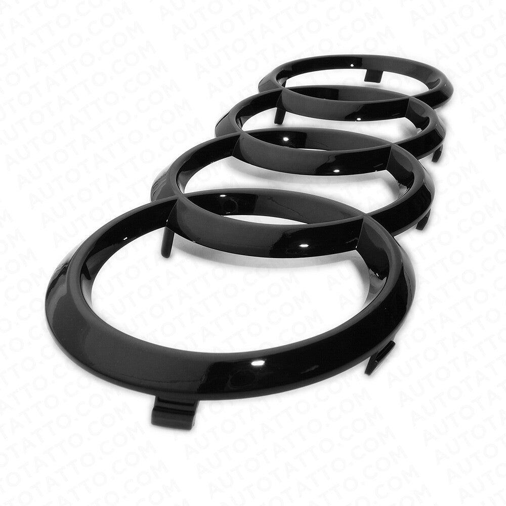 AUDI Gloss Black Front Grille Rings Sign Badge Logo Emblem Q3 Q5 SQ5 Q7 A6 A7 S7