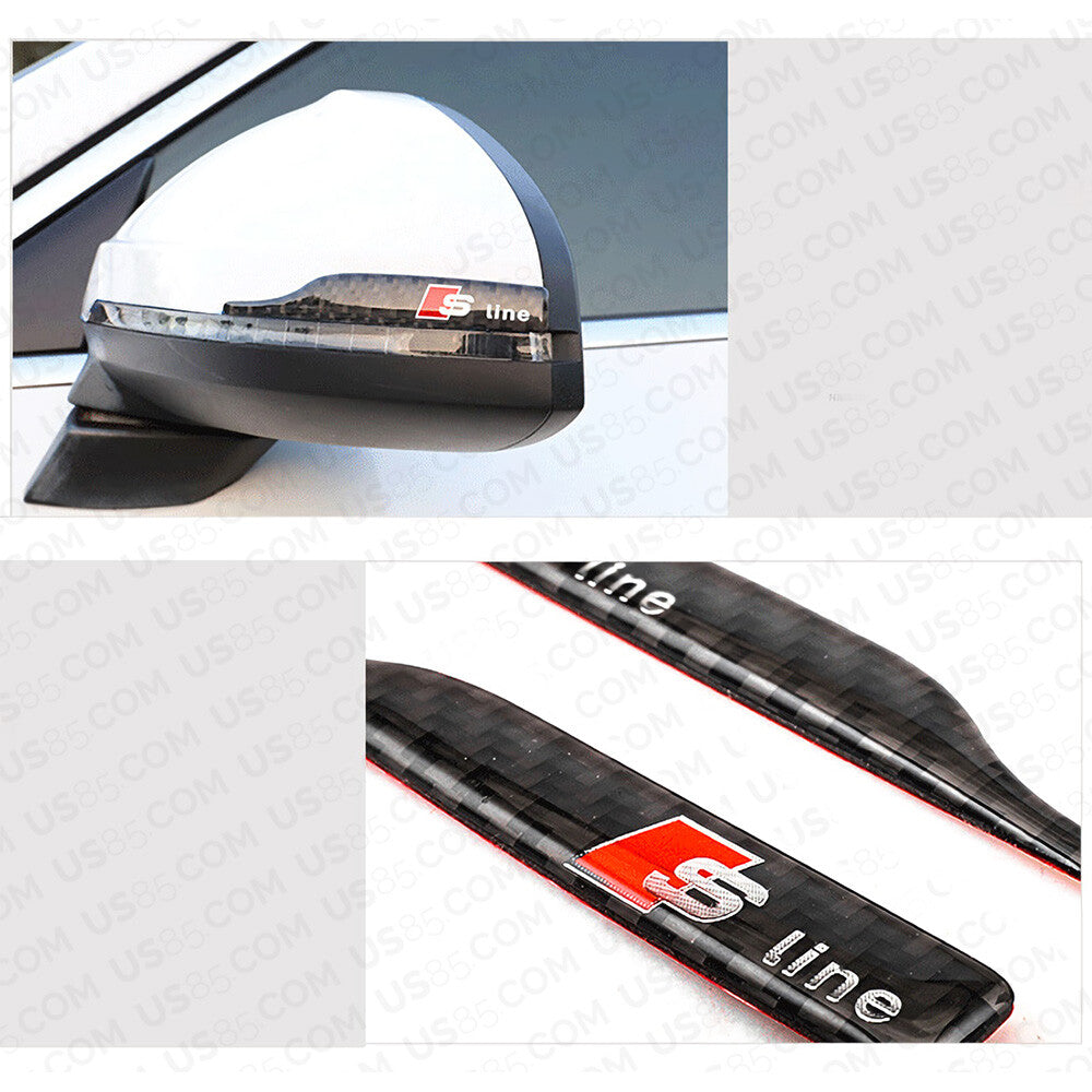 Carbon Fiber S Line Car Mirror Cover Scratch Scratchproof Badge for Audi Sport