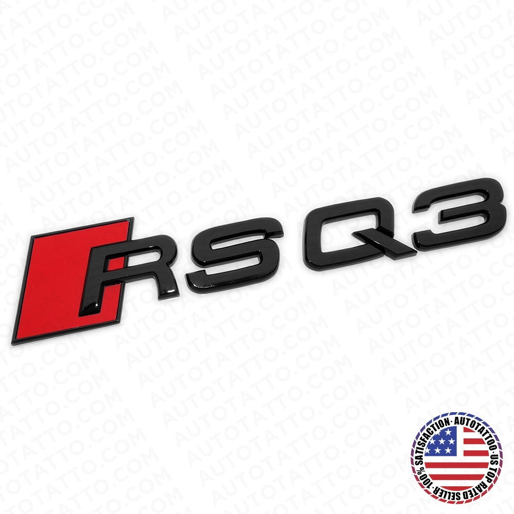 Audi RS Q3 Gloss Black Rear Letter Liftgate Nameplate Trunk Emblem Badge Sport